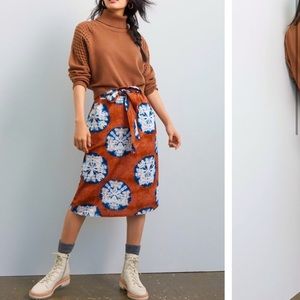 ANTHROPOLOGIE NWT Lanai MIDI Skirt Size S.